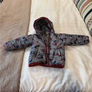 Disney Gray and Red Kids Puffer Jacket